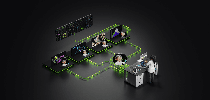NVIDIA 創辦人暨執行長黃仁勳表示：「前沿模型即是大腦，BioNeMo 則是科學工具箱。兩者結合後，賦予 AI 代理具備博士級研究助理的技能，以及超級電腦的運算速度。（來源：NVIDIA）