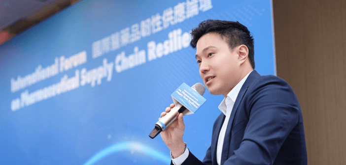 中化控股執行長暨總經理王厚凱受邀於經濟部生技醫藥產業發展推動小組主辦之「國際醫藥品韌性供應論壇」發表演說。（來源：中化控股）